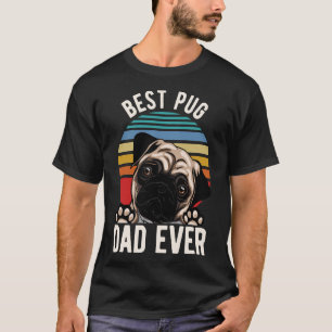 Camiseta Canino - Melhor Pai De Pug Alguma Vez Com Clássic