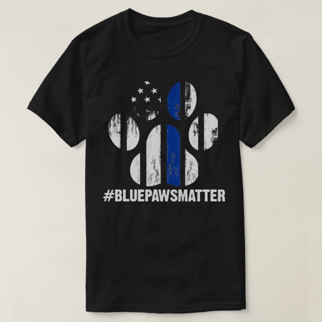 Camiseta Canino Policial Cão Azul Fino Linha K9 (Frente do Design)