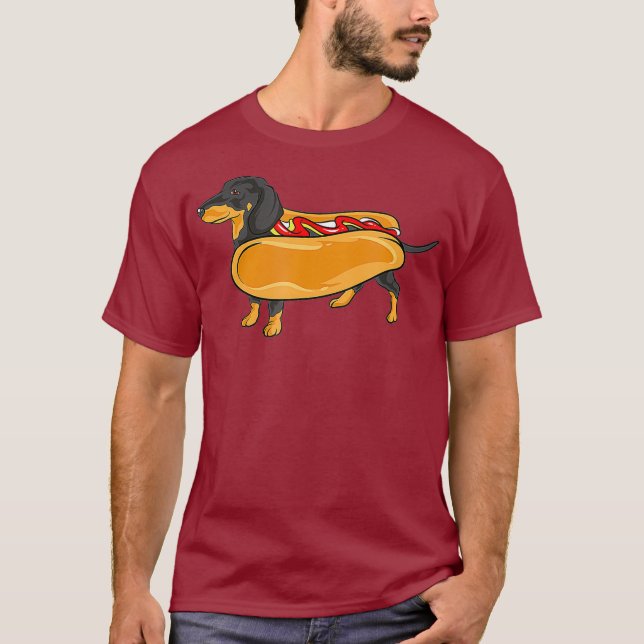 Camiseta Canino Quente de Dachshund (Frente)