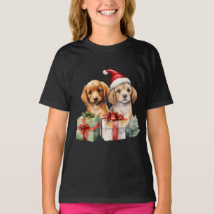 Camiseta Caninos De Natal Com Presentes