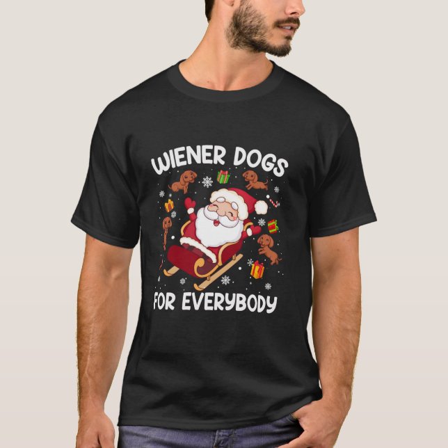 Camiseta Caninos para todos Papais noeis Feliz Natal Da (Frente)