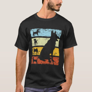 Camiseta Caninos Retro Sheepdog Pug Chihuahua Silhouette Do