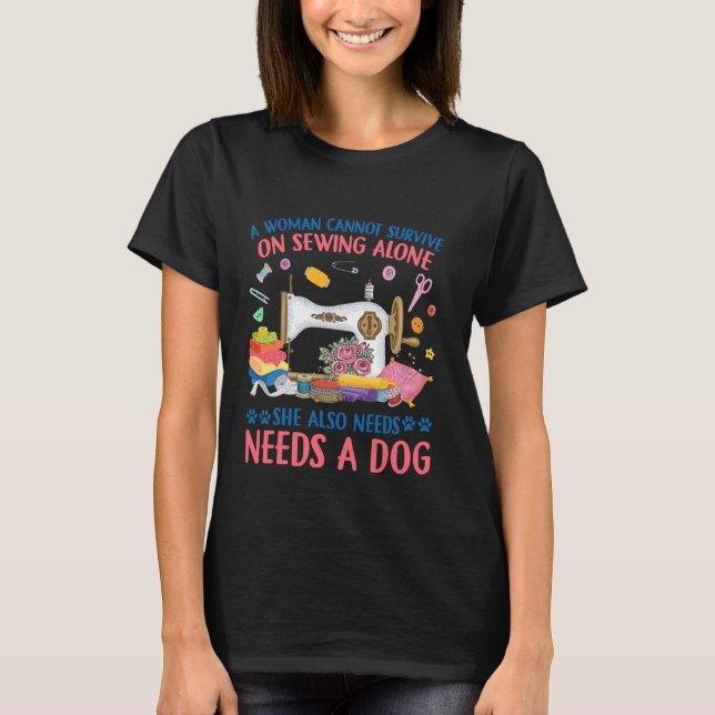 Camiseta Caninos Sewing Lover Quilling Tecido Moedas de cos (Frente)