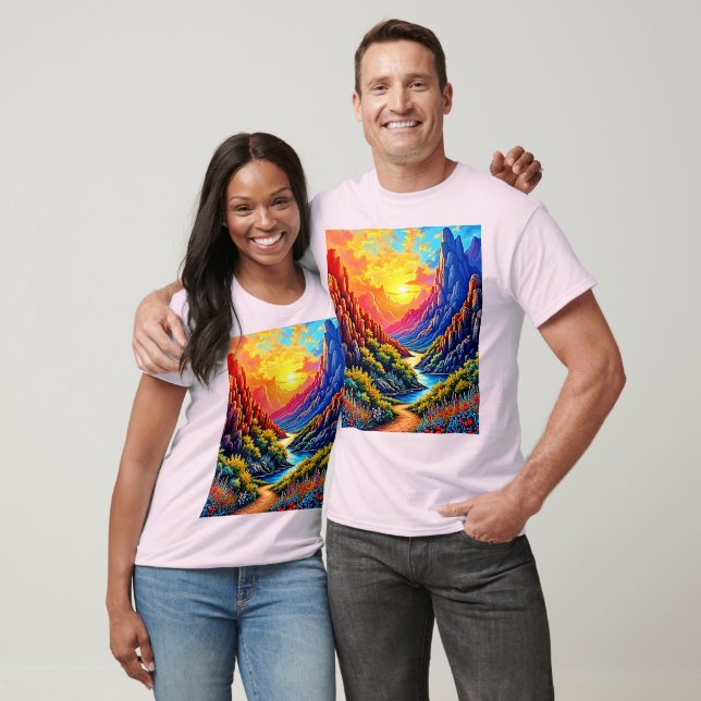 Camiseta Cânion do Rio Sunset Art (Unissex)