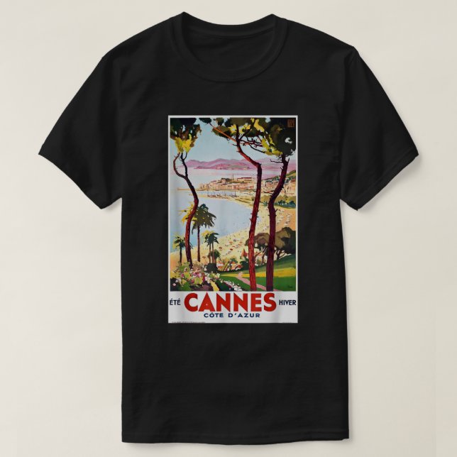 Camiseta Cannes Côte d'Azur French Riviera Vista Summer Ret (Frente do Design)