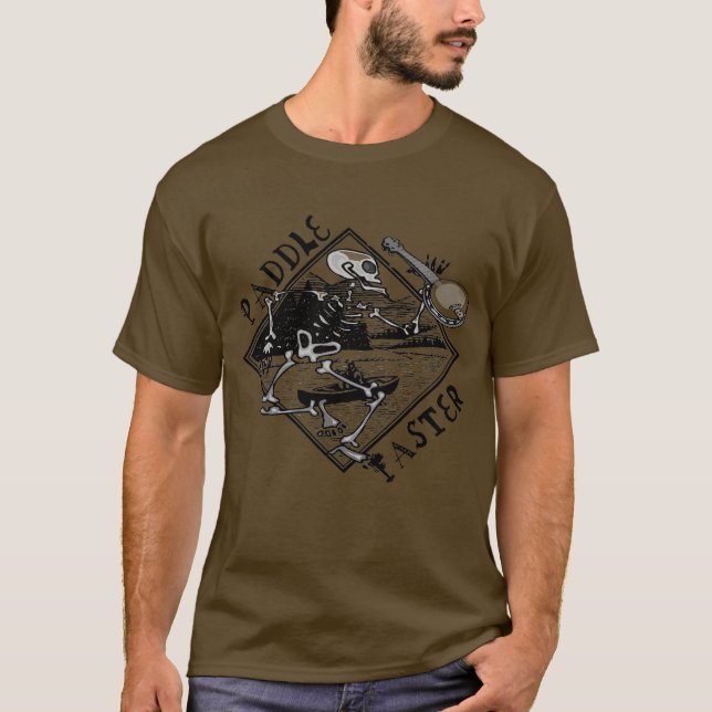Camiseta Canoa de Esqueleto Mais Rápido (Frente)