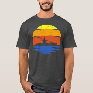 Camiseta canoa kayak retro silhueta solar retro