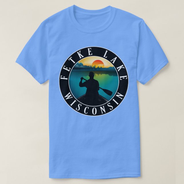 Camiseta Canoagem do Lago Fetke Wisconsin (Frente do Design)
