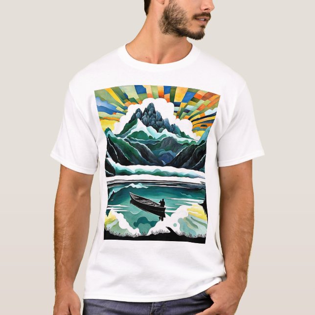 Camiseta Canoísta no lago 2 (Frente)