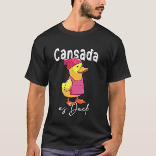 Camiseta Cansada como Pato Mãe Latina Engraçada