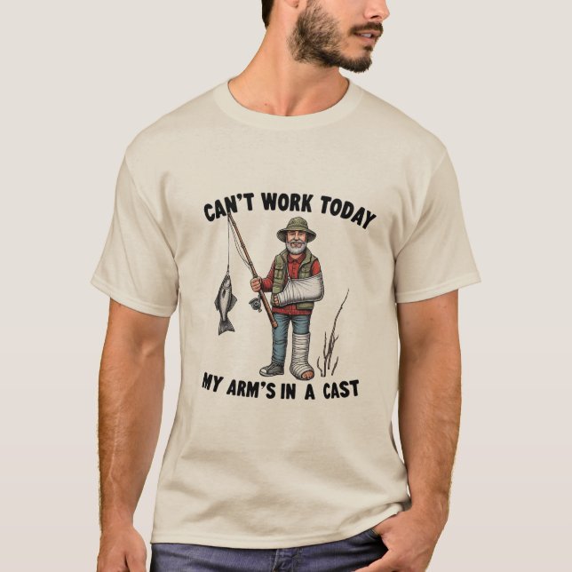 Camiseta Can't Work Today-My Arm's in a Cast Fishing Shirt (Frente)