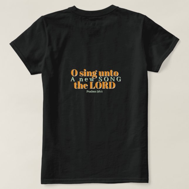 Camiseta Cantai ao SENHOR Cristão  (Verso do Design)