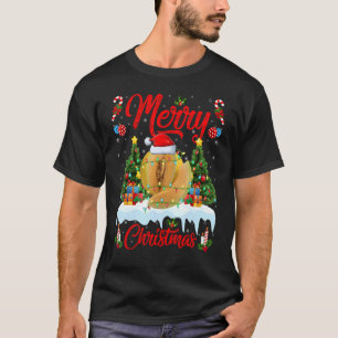 Camiseta Cantaloupe Melon Lights Xmas Tree Papais noeis Can