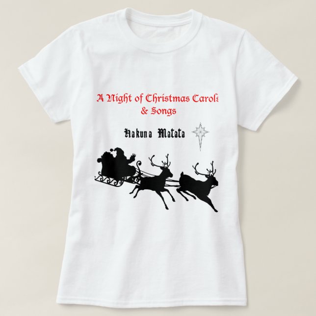 Camiseta Cantando ao longo do Natal - Caróis e Alegria Fest (Frente do Design)