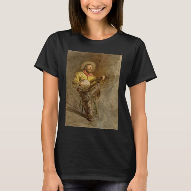 Camiseta Cantando Cowboy Espanhol com música cauboi tocando (Frente)