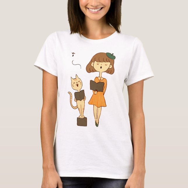 Camiseta Cantando Gato E Garota (Frente)