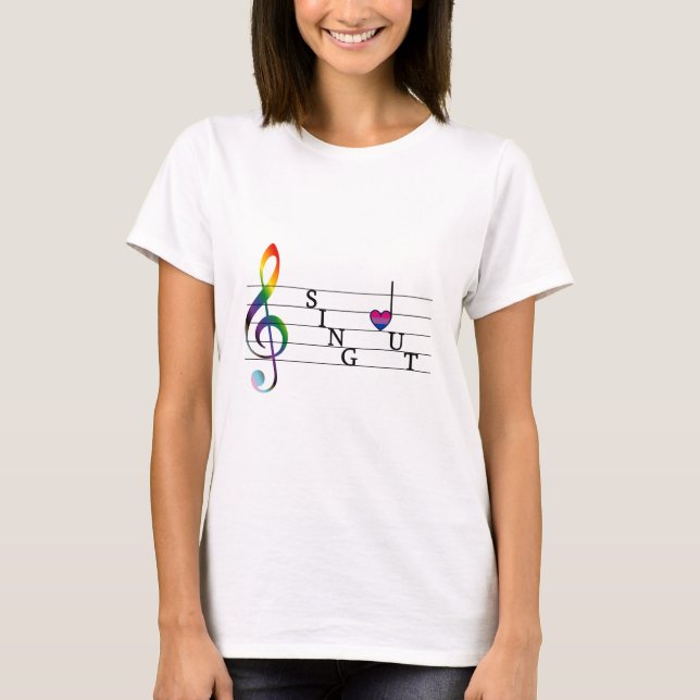 Camiseta Cantando Orgulho Bissexual (Frente)
