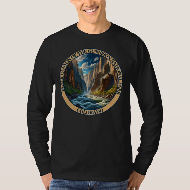 Camiseta Cantão Negro do Parque Nacional Gunnison (Frente)