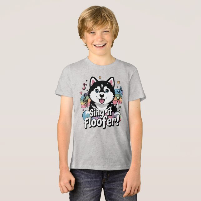Camiseta Cante, Floofer! - Kawaii Rouco Howling (Frente Completa)