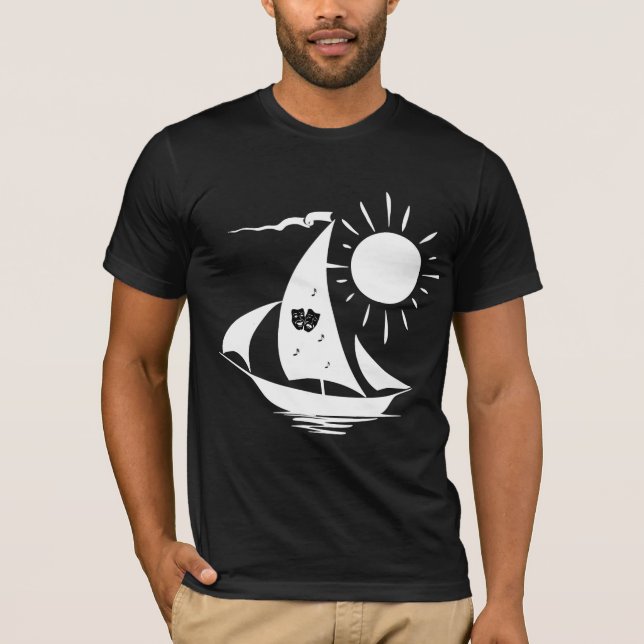 Camiseta Canteiro do Dia Preguiçoso Musical White Sailboat (Frente)