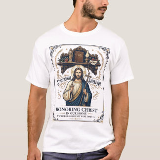 Camiseta Canto da Oração de Jesus Decoração do Altar de Cas