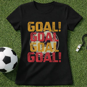 Camiseta Canto de Golo de Futebol Retro Tipografia Vintage