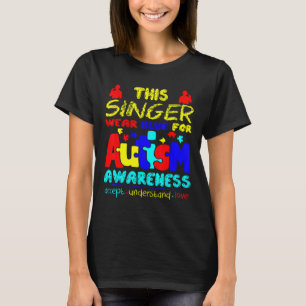 Camiseta Cantor-autista Usa Azul Para Conscientização do Au
