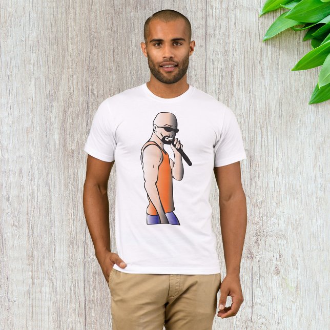 Camiseta Cantor de Cara Sálida Hip Hop legal com Microfone (Criador carregado)