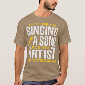 Camiseta Cantor de Letras Erradas Artista Engraçado Homens 