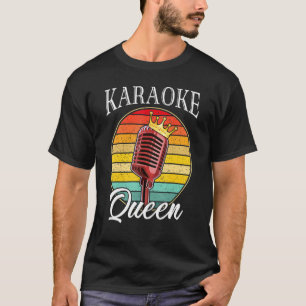 Camiseta Cantor De Microfones Karaoke Queen Retro Karaoke