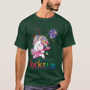 Camiseta Cantor de Música Rockin Rainb, estrela do Unicorn 