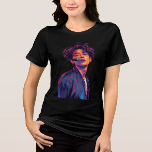 Camiseta Cantor de Rock Anime Arte Pop Vibrante