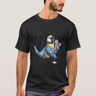 Camiseta Cantor De Violão De Papagaio Azul E Amarelo