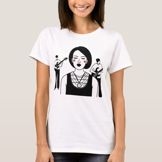 Camiseta Cantor Em Uma Camisa-T Banda (Frente)