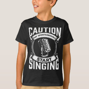 Camiseta Cantor Engraçado Citação de Microfone Cantando Mús