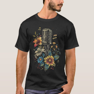 Camiseta Cantor Microfone Vintage Karaokê Vocalista Música