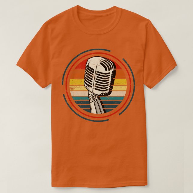 Camiseta Cantor Retro de Microfone (Frente do Design)