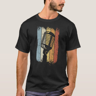 Camiseta Cantor Vocalista Musical Retro Microphone Singing