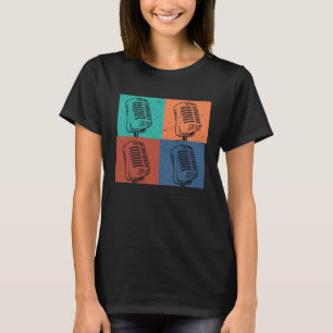 Camiseta Cantor Vocalista Músico Microfone Retrô Cantando