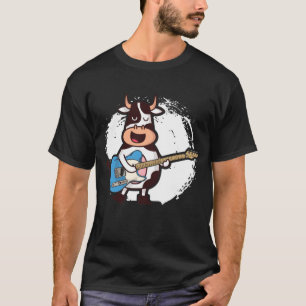Camiseta Cantora Engraçada Vaca Violão Amantes