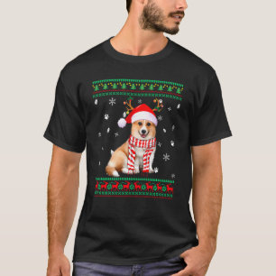 Camiseta Cantora Feia Papais noeis de Cachorro de Corgi
