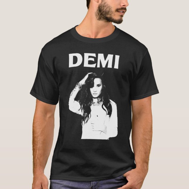 Camiseta Cantores De Música Com Amor Clássico De Demi Preto (Frente)