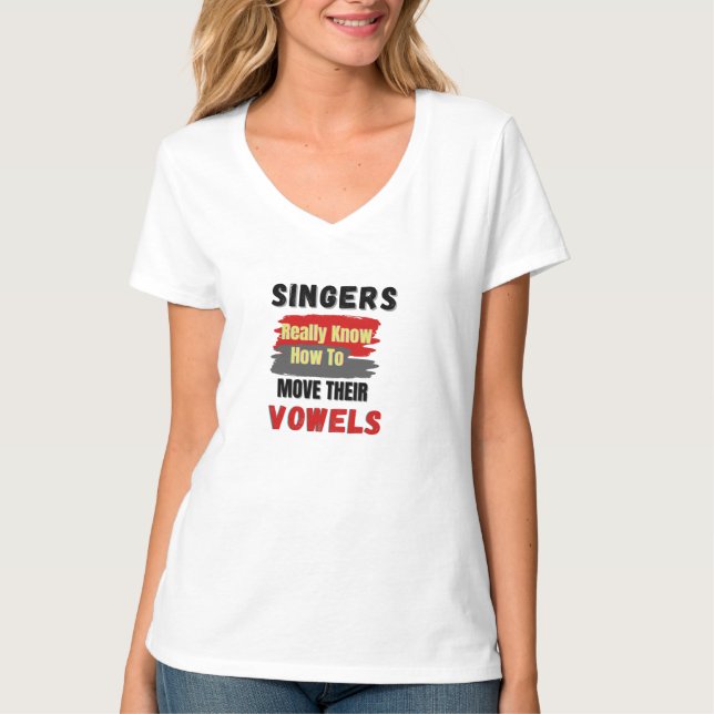 Camiseta Cantores Engraçados Movimentos Vogais (Frente)