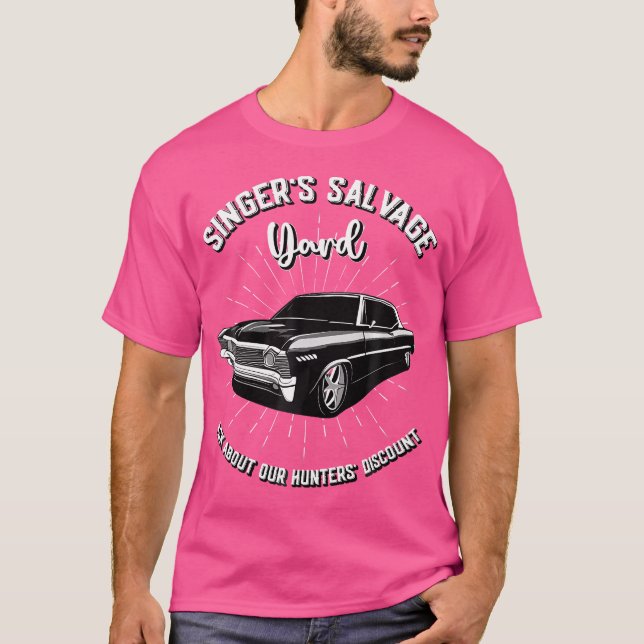 Camiseta Cantores Salvage Yard Hunters Descontam Engraçado  (Frente)