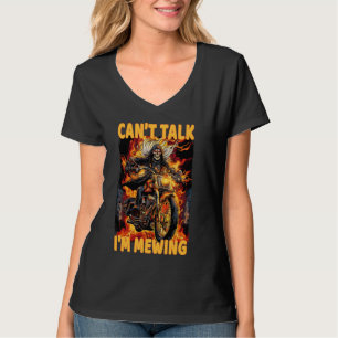 Camiseta Canu2019t Talk Eu estou Curtindo Esqueleto de Crin
