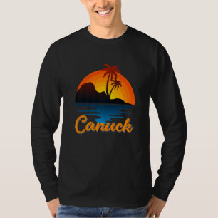 Camiseta Canuck Vancouver Palm Tree Island Sunset Canadá