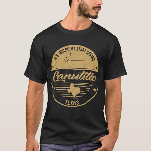 Camiseta Canutillo Texas É onde minha história começa (Frente)
