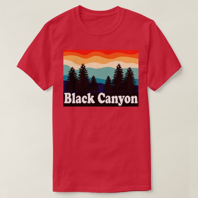 Camiseta Canyon Negro da Colorida Nacional de Gunnison (Frente do Design)