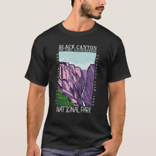 Camiseta Canyon Negro Da Colorida Nacional Do Parque Gunnis