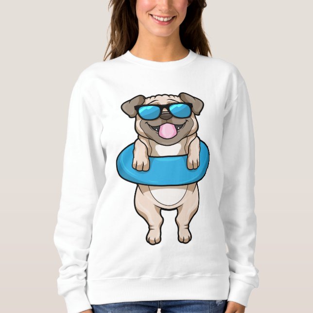 Camiseta Cão a Nadar com anel de Natação (Frente)